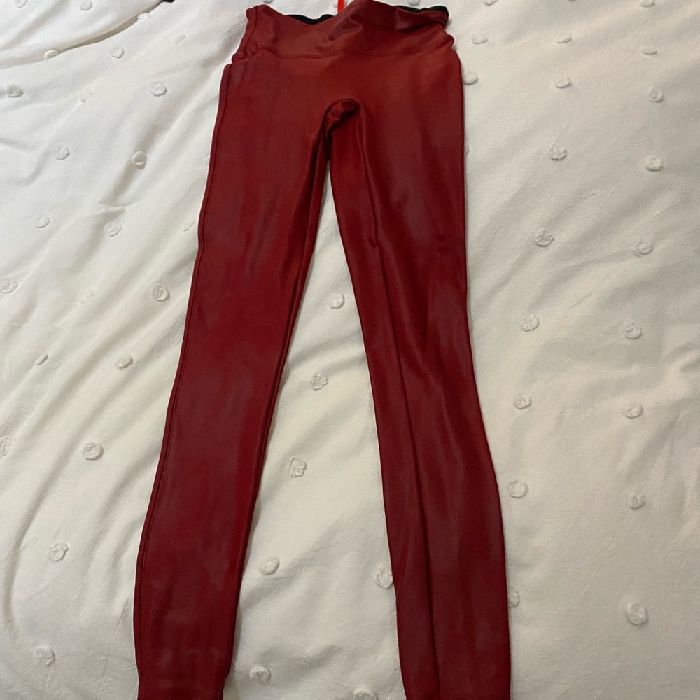 Spanx Faux Red leather leggings